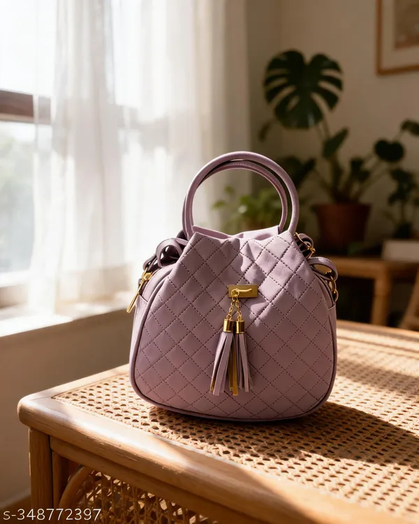 Lavender_Quilted_Pattern_Tassel_Detail_Bucket_Bag_For_Women