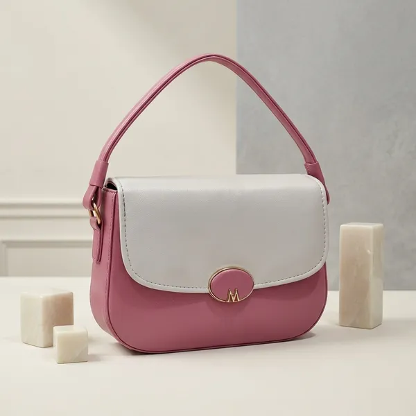 Pink_White_Faux_Leather_Crossbody_Sling_Bag_For_Women