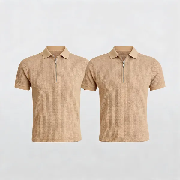 Beige_Premium_And_Elegant_Polyester_T-Shirt_For_Men_Pack_Of_2