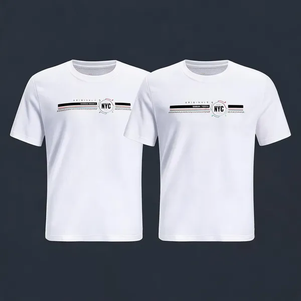White_Premium_And_Elegant_Polyester_T-Shirt_For_Men_Pack_Of_2