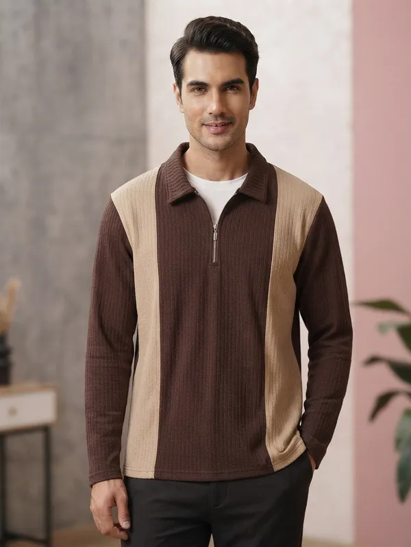 Karara_Cotton_Blend_Full_Sleeve_Half_Zipper_Tshirt