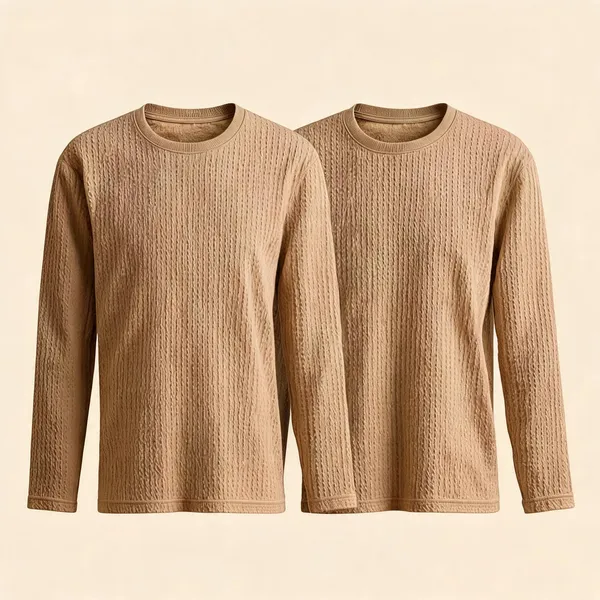 Beige_Premium_And_Elegant_Polyester_T-Shirt_For_Men_Pack_Of_2