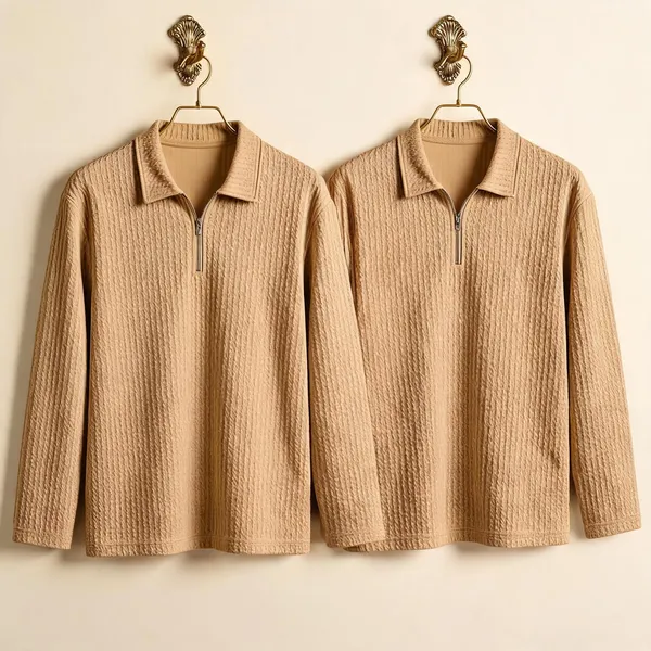 Beige_Premium_And_Elegant_Polyester_T-Shirt_For_Men_Pack_Of_2
