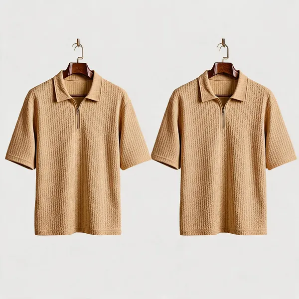 Beige_Premium_And_Elegant_Polyester_T-Shirt_For_Men_Pack_Of_2