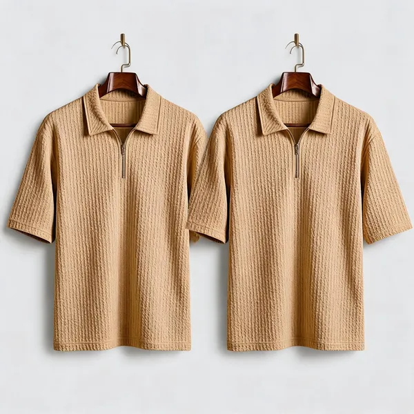 Beige_Premium_And_Elegant_Polyester_T-Shirt_For_Men_Pack_Of_2