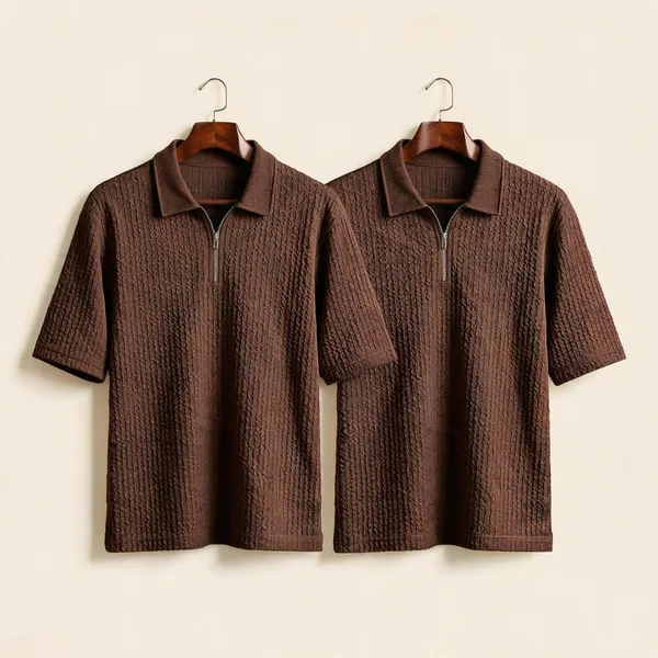 Brown_Premium_And_Elegant_Polyester_T-Shirt_For_Men_Pack_Of_2