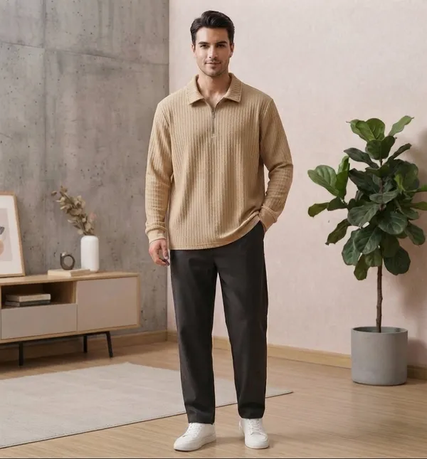 Karara_Cotton_Blend_Full_Sleeve_Half_Zipper_Tshirt