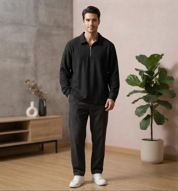 Karara_Cotton_Blend_Full_Sleeve_Half_Zipper_Tshirt