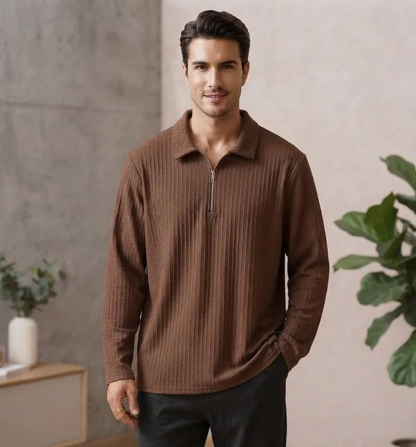 Karara_Cotton_Blend_Full_Sleeve_Half_Zipper_Tshirt