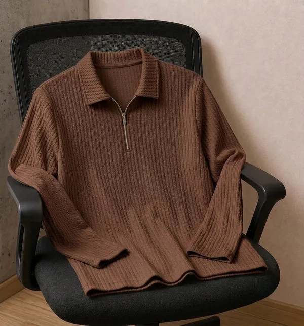 Karara_Cotton_Blend_Full_Sleeve_Half_Zipper_Tshirt