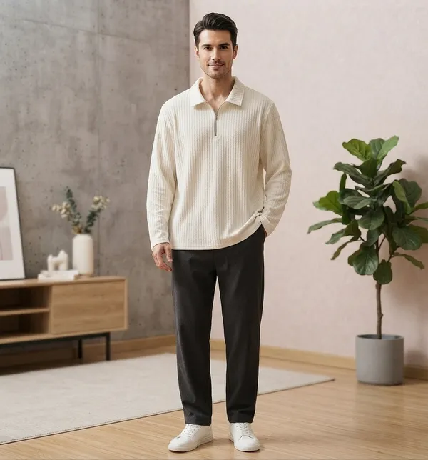 Karara_Cotton_Blend_Full_Sleeve_Half_Zipper_Tshirt