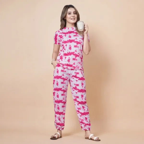 White_And_Pink_Premium_And_Elegant_Polyester_Night_Suit_Set_For_Women