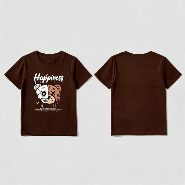 Brown_Premium_And_Elegant_Polyester_T-Shirt_For_Boys_And_Girls_Pack_Of_2
