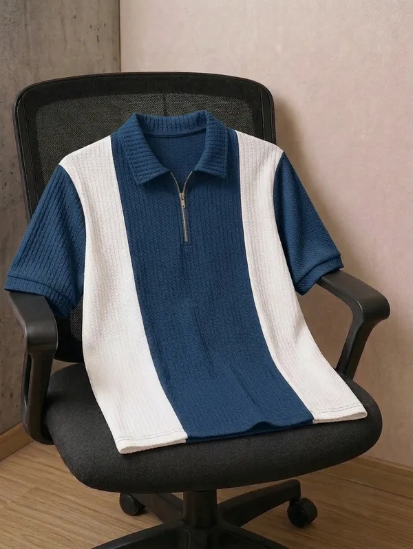 Karara_Cotton_Blend_Half_._Sleeve_Half_Zipper_Tshirt