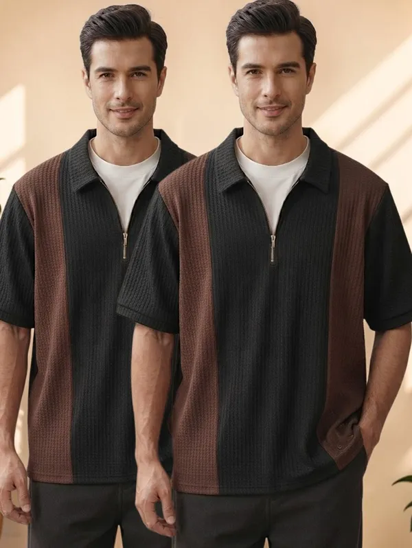 Karara_Cotton_Blend_Half_._Sleeve_Half_Zipper_Tshirt
