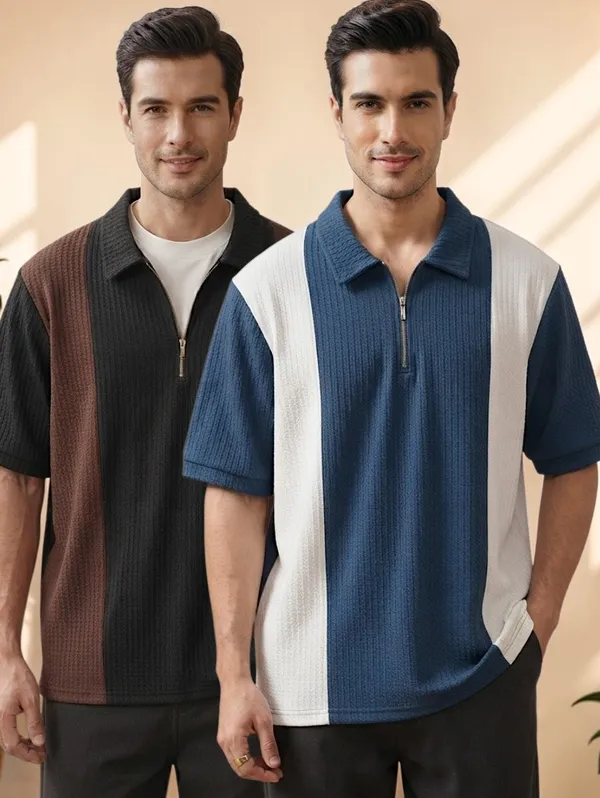 Karara_Cotton_Blend_Half_._Sleeve_Half_Zipper_Tshirt