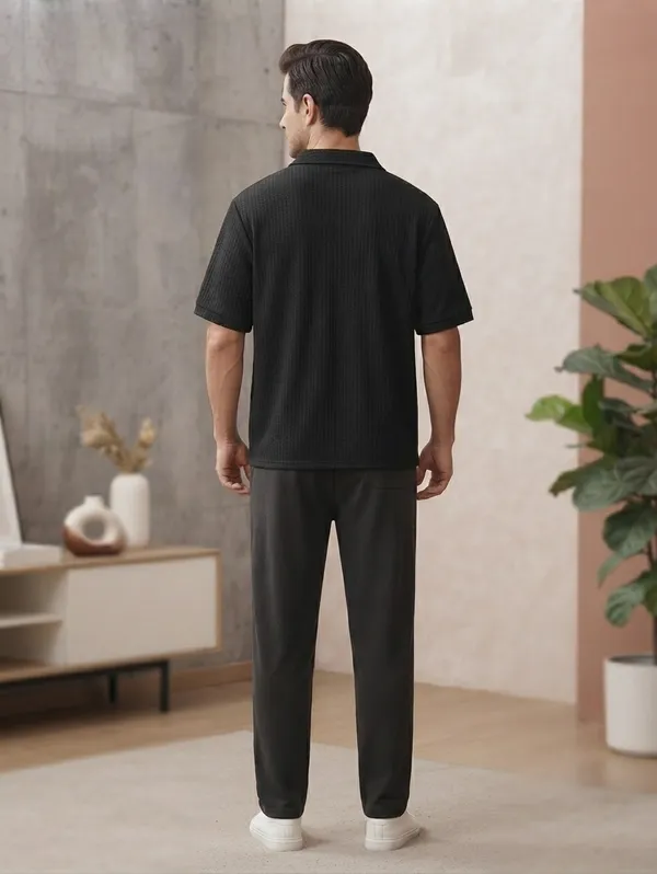 Karara_Cotton_Blend_Half_._Sleeve_Half_Zipper_Tshirt