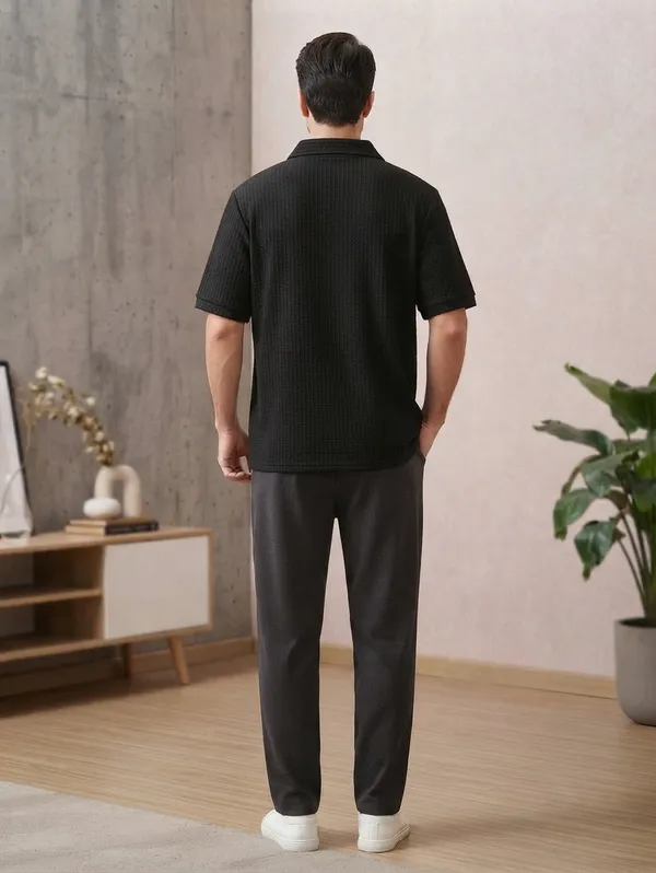 Karara_Cotton_Blend_Half_._Sleeve_Half_Zipper_Tshirt