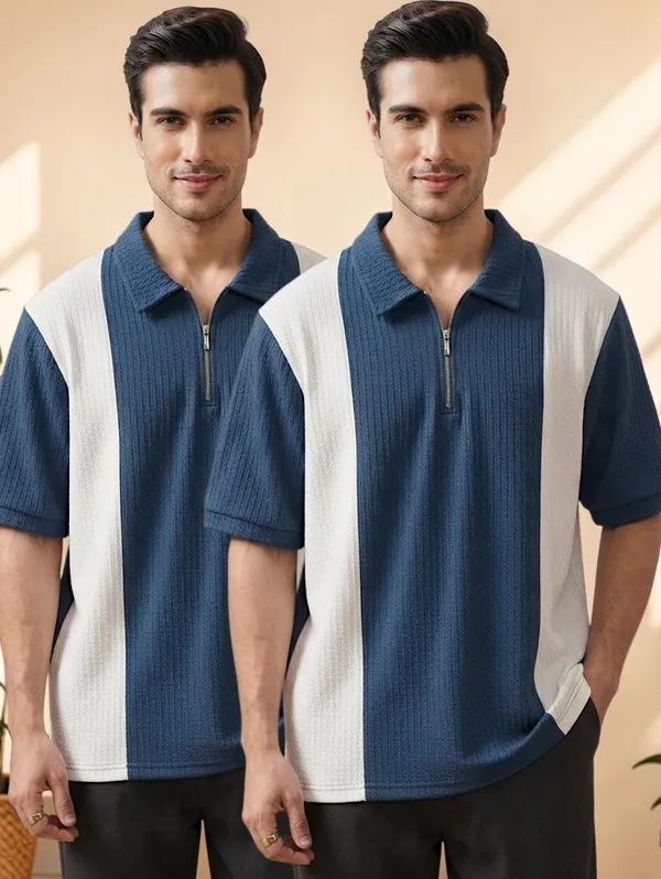 Karara_Cotton_Blend_Half_._Sleeve_Half_Zipper_Tshirt