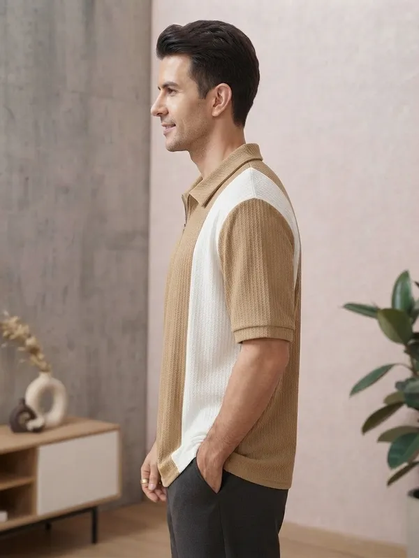 Karara_Cotton_Blend_Half_._Sleeve_Half_Zipper_Tshirt