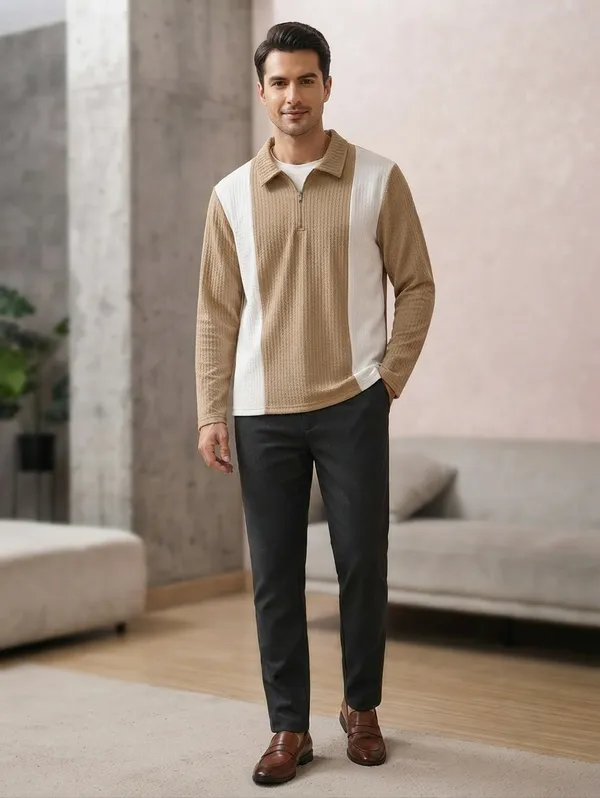 Karara_Cotton_Blend_Full_Sleeve_Half_Zipper_Tshirt