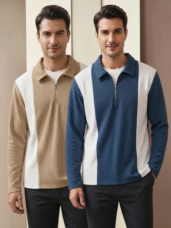 Karara_Cotton_Blend_Full_Sleeve_Half_Zipper_Tshirt