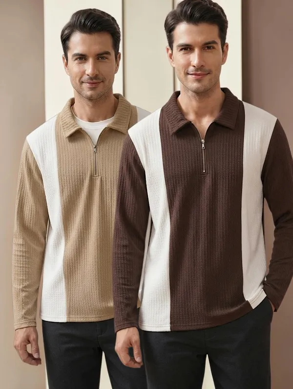 Karara_Cotton_Blend_Full_Sleeve_Half_Zipper_Tshirt