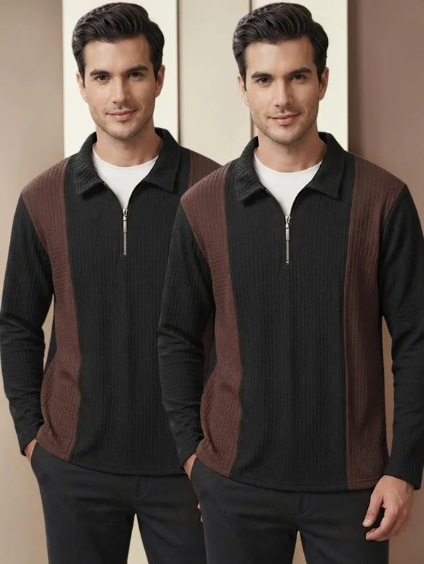 Karara_Cotton_Blend_Full_Sleeve_Half_Zipper_Tshirt