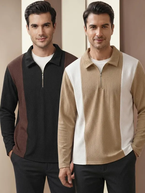 Karara_Cotton_Blend_Full_Sleeve_Half_Zipper_Tshirt