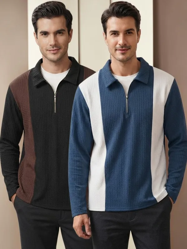 Karara_Cotton_Blend_Full_Sleeve_Half_Zipper_Tshirt