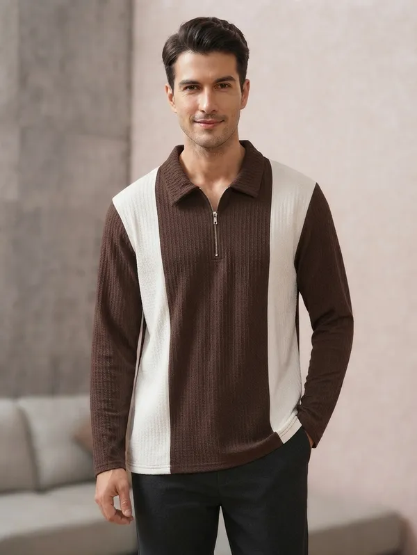 Karara_Cotton_Blend_Full_Sleeve_Half_Zipper_Tshirt