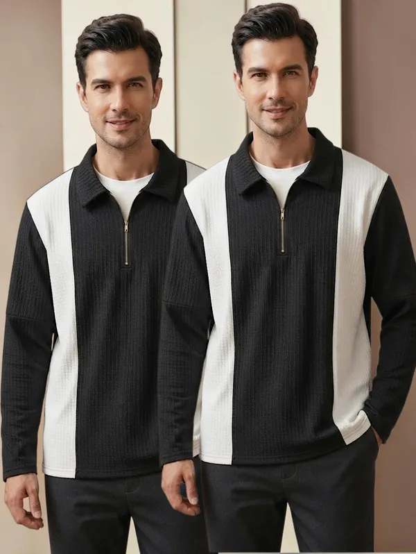 Karara_Cotton_Blend_Full_Sleeve_Half_Zipper_Tshirt