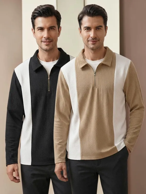 Karara_Cotton_Blend_Full_Sleeve_Half_Zipper_Tshirt