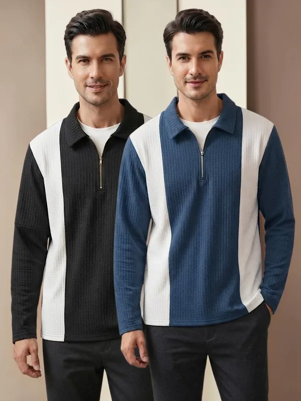 Karara_Cotton_Blend_Full_Sleeve_Half_Zipper_Tshirt
