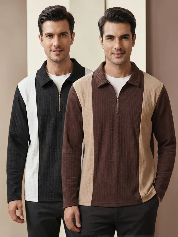 Karara_Cotton_Blend_Full_Sleeve_Half_Zipper_Tshirt