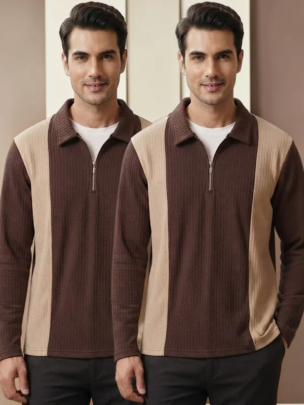 Karara_Cotton_Blend_Full_Sleeve_Half_Zipper_Tshirt