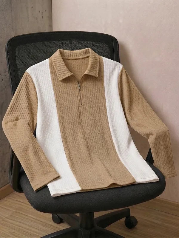 Karara_Cotton_Blend_Full_Sleeve_Half_Zipper_Tshirt