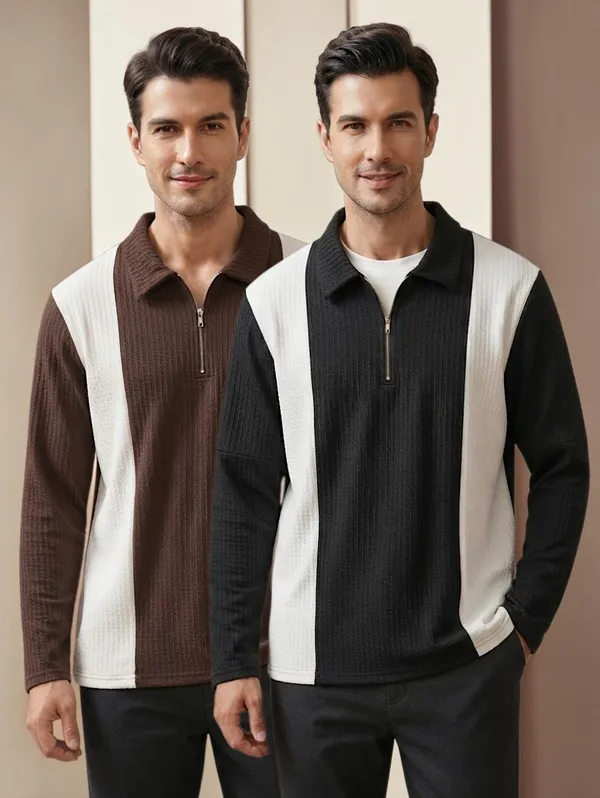 Karara_Cotton_Blend_Full_Sleeve_Half_Zipper_Tshirt