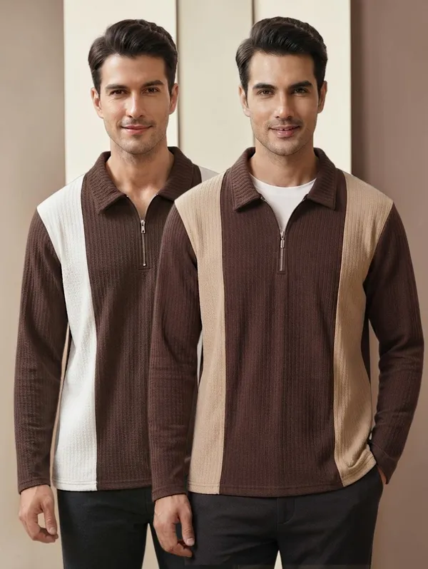 Karara_Cotton_Blend_Full_Sleeve_Half_Zipper_Tshirt