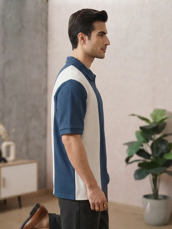 Karara_Cotton_Blend_Half_Sleeve_Half_Zipper_Tshirt
