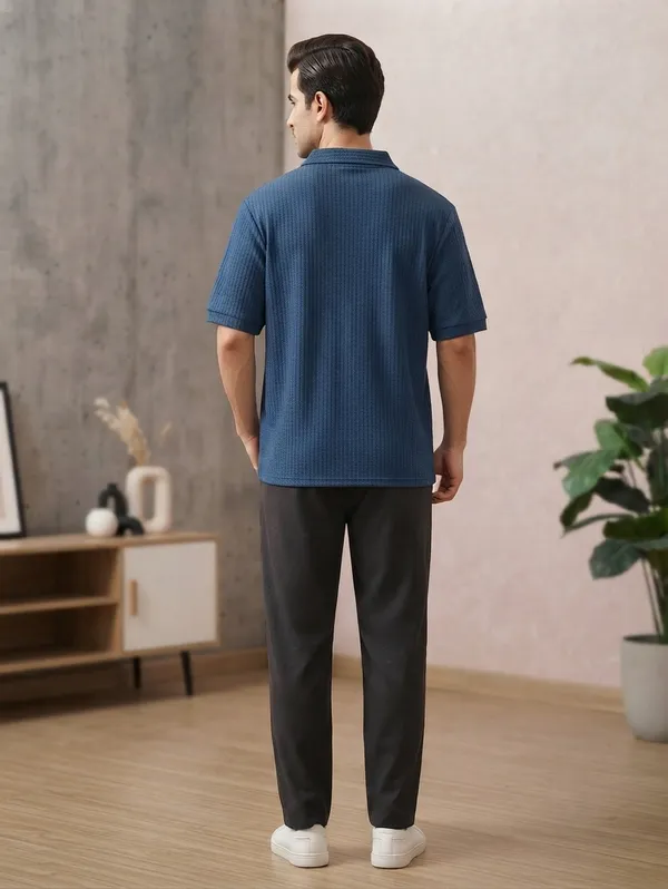 Karara_Cotton_Blend_Half_Sleeve_Half_Zipper_Tshirt