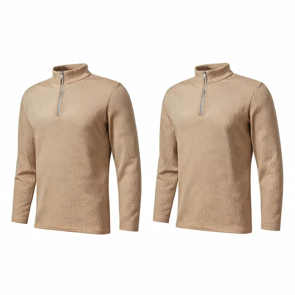 Beige_Premium_And_Elegant_Polyester_T-Shirt_For_Men_Pack_Of_2