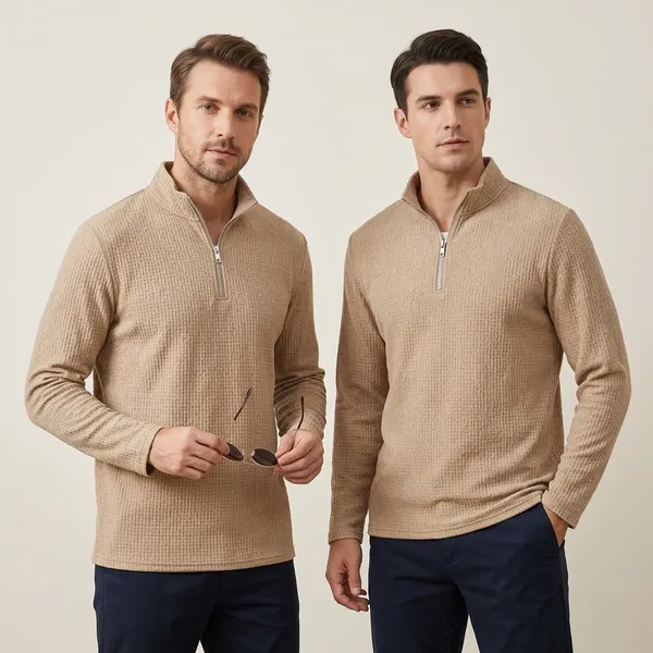 Beige_Premium_And_Elegant_Polyester_T-Shirt_For_Men_Pack_Of_2