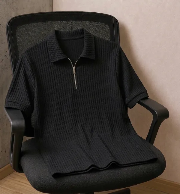 Karara_Cotton_Blend_Half_Sleeve_Half_Zipper_Tshirt