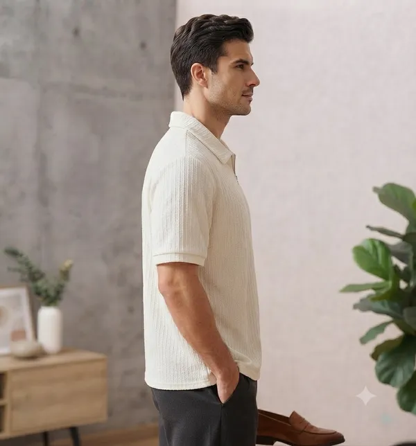 Karara_Cotton_Blend_Half_Sleeve_Half_Zipper_Tshirt