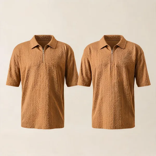Beige_Premium_And_Elegant_Polyester_T-Shirt_For_Men_Pack_Of_2