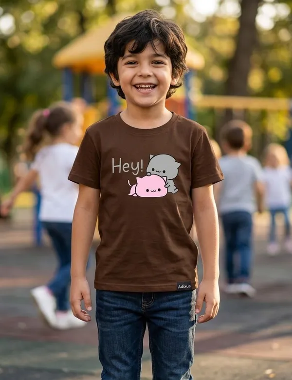 Brown_Premium_And_Elegant_Polyester_T-Shirt_For_Boys_And_Girls_Pack_Of_2