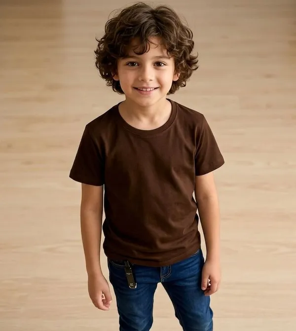 Brown_Premium_And_Elegant_Polyester_T-Shirt_For_Boys_And_Girls_Pack_Of_2