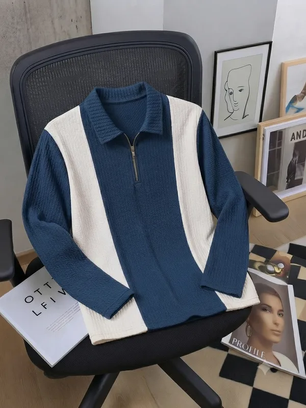 Karara_Cotton_Blend_Full_Sleeve_Half_Zipper_Tshirt