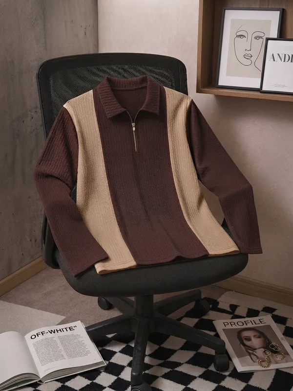 Karara_Cotton_Blend_Full_Sleeve_Half_Zipper_Tshirt